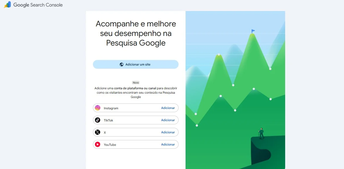 Google search console e redes sociais